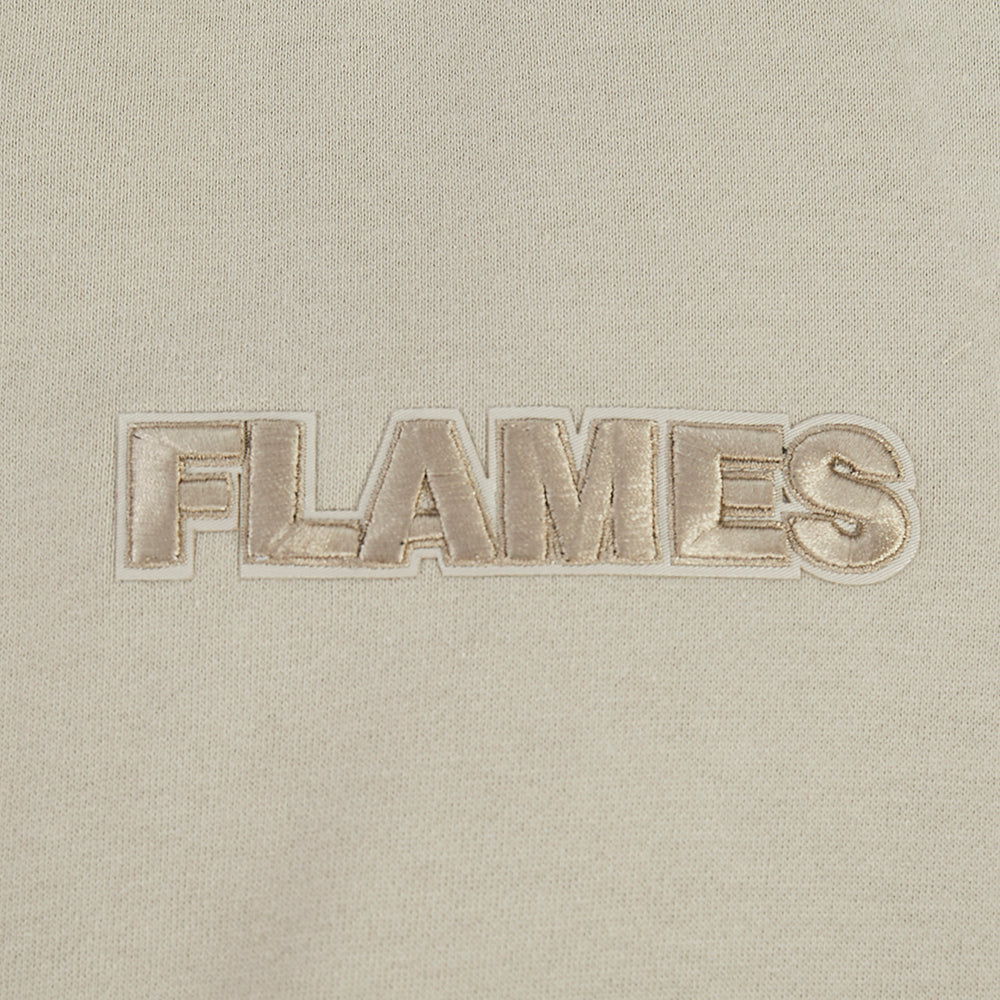 NHL CALGARY FLAMES NEUTRAL MEN'S  DROP SHOULDER FLC PO HOODIE (TAUPE)