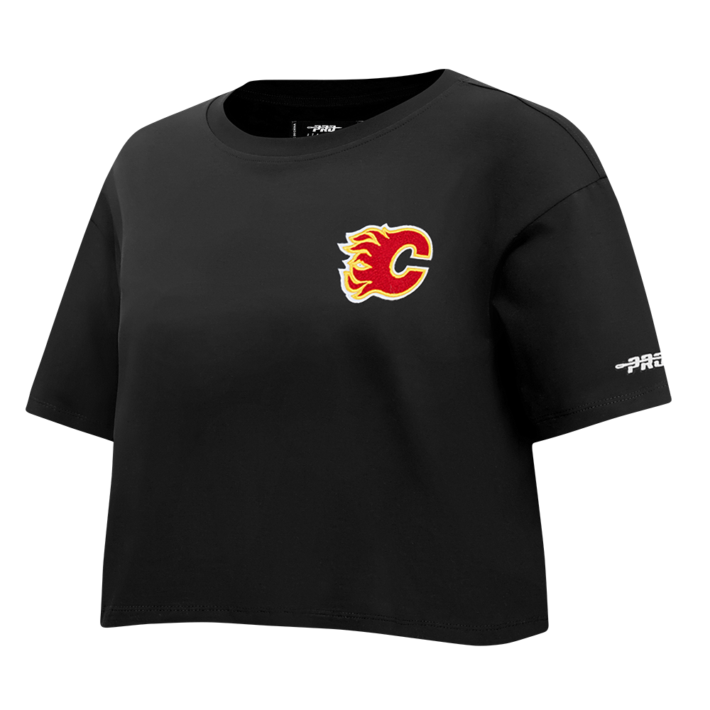 NHL CALGARY FLAMES CLASSIC WOMEN'S SJ BOXY TEE (BLACK)