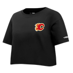 NHL CALGARY FLAMES CLASSIC WOMEN'S SJ BOXY TEE (BLACK)