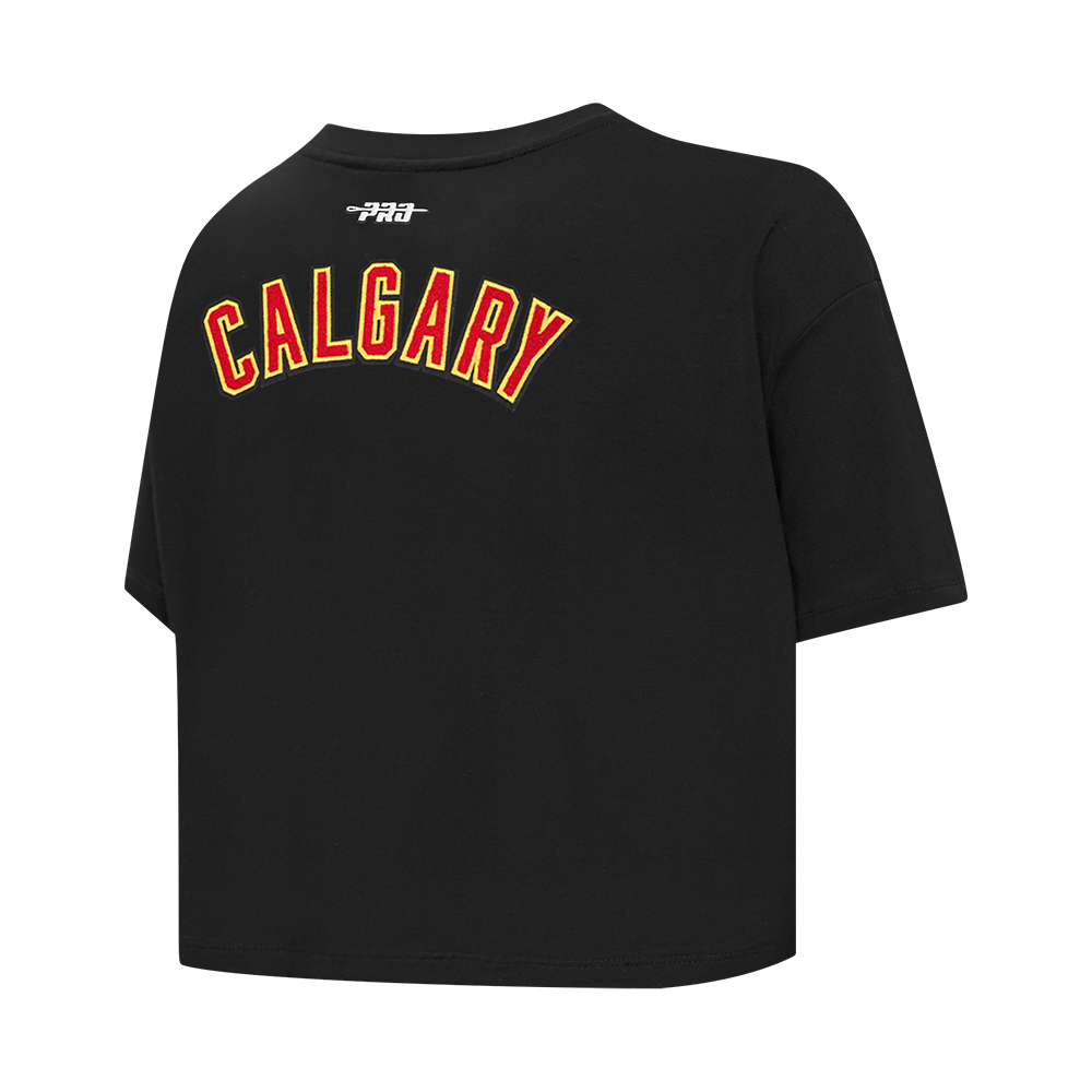 NHL CALGARY FLAMES CLASSIC WOMEN'S SJ BOXY TEE (BLACK)