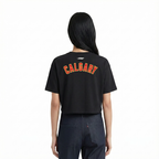 NHL CALGARY FLAMES CLASSIC WOMEN'S SJ BOXY TEE (BLACK)