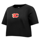 NHL CALGARY FLAMES WINGSPAN WOMEN'S SJ BOXY TEE (BLACK)