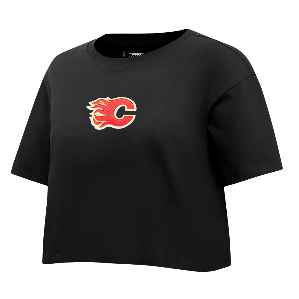 NHL CALGARY FLAMES WINGSPAN WOMEN'S SJ BOXY TEE (BLACK)