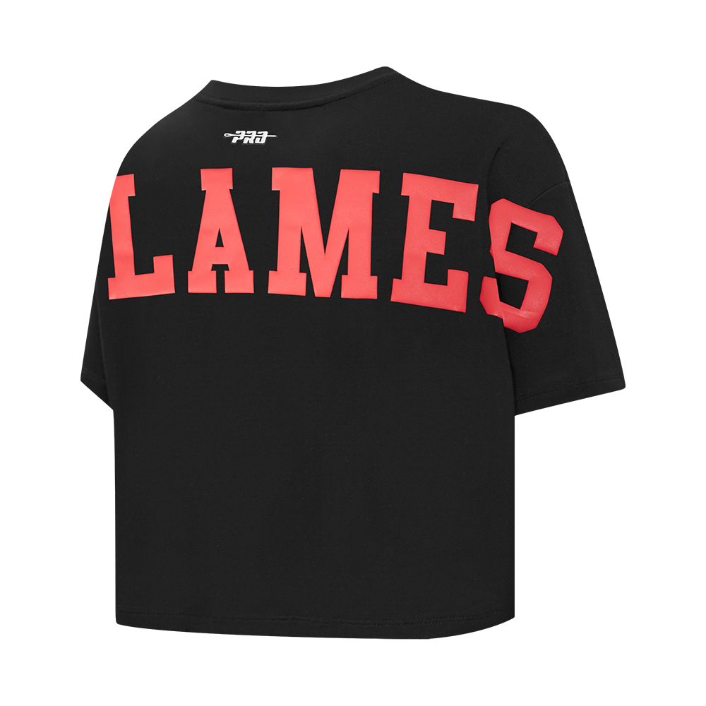 NHL CALGARY FLAMES WINGSPAN WOMEN'S SJ BOXY TEE (BLACK)