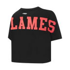 NHL CALGARY FLAMES WINGSPAN WOMEN'S SJ BOXY TEE (BLACK)