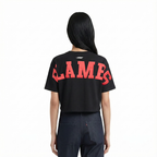NHL CALGARY FLAMES WINGSPAN WOMEN'S SJ BOXY TEE (BLACK)