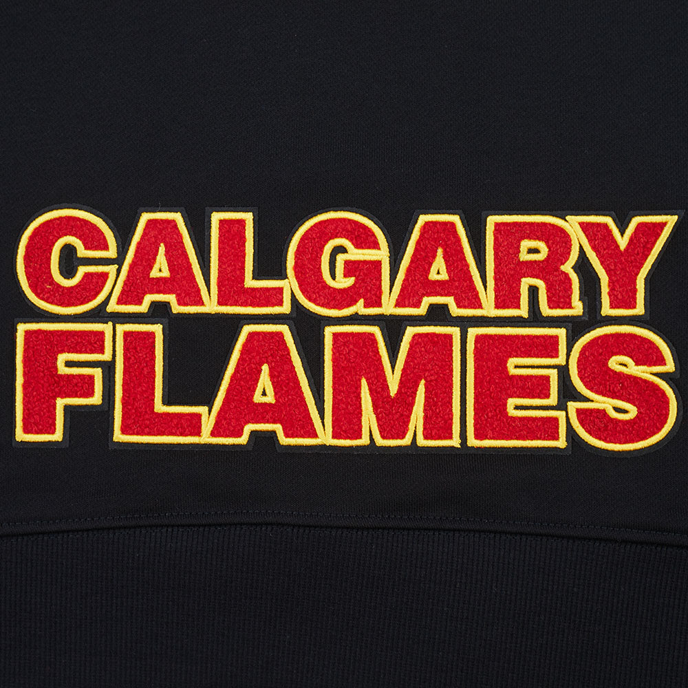 NHL CALGARY FLAMES CLASSIC WOMEN'S FLC CROPPED PO HOODIE (BLACK)