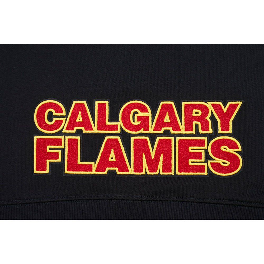 NHL CALGARY FLAMES CLASSIC WOMEN'S FLC CROPPED PO HOODIE (BLACK)