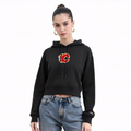 NHL CALGARY FLAMES CLASSIC WOMEN'S FLC CROPPED PO HOODIE (BLACK)