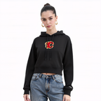 NHL CALGARY FLAMES CLASSIC WOMEN'S FLC CROPPED PO HOODIE (BLACK)