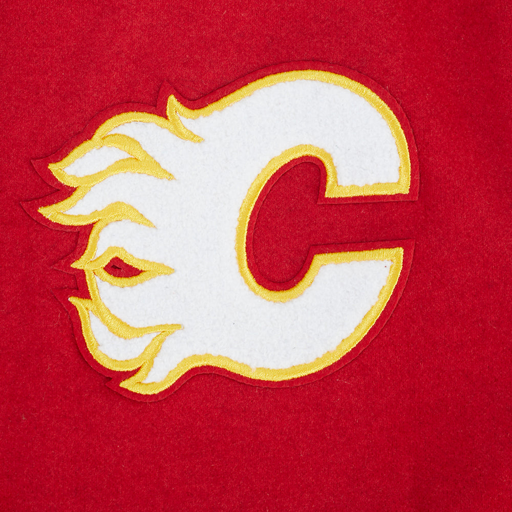 NHL CALGARY FLAMES CLASSIC WOMEN'S VARSITY JACKET (RED/WHITE)