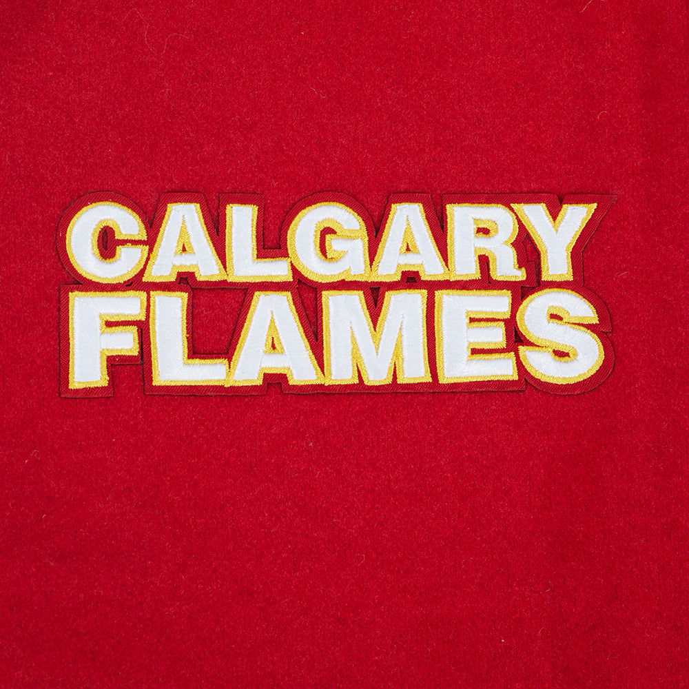 NHL CALGARY FLAMES CLASSIC WOMEN'S VARSITY JACKET (RED/WHITE)