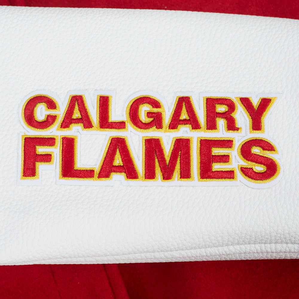NHL CALGARY FLAMES CLASSIC WOMEN'S VARSITY JACKET (RED/WHITE)