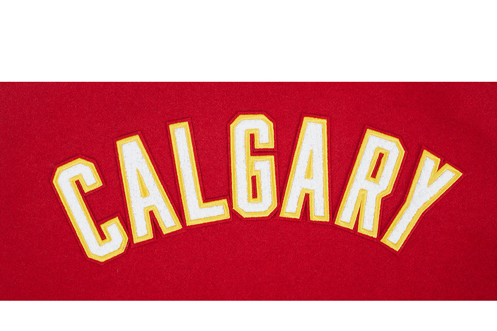 NHL CALGARY FLAMES CLASSIC WOMEN'S VARSITY JACKET (RED/WHITE)