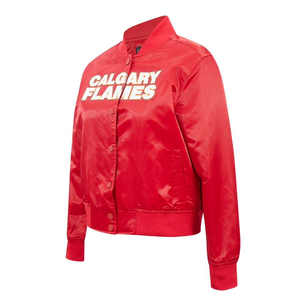 NHL CALGARY FLAMES CLASSIC WOMEN'S SATIN JACKET (RED)
