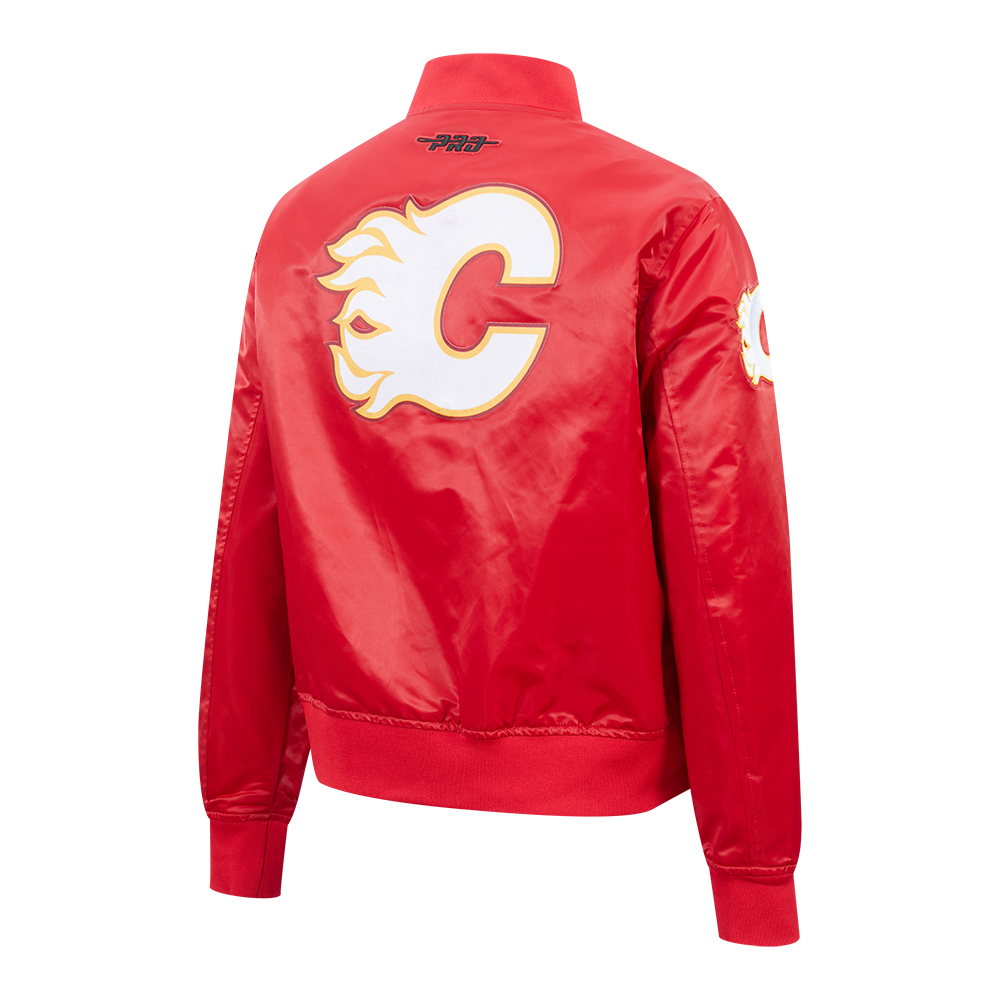 NHL CALGARY FLAMES CLASSIC WOMEN'S SATIN JACKET (RED)