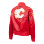 NHL CALGARY FLAMES CLASSIC WOMEN'S SATIN JACKET (RED)