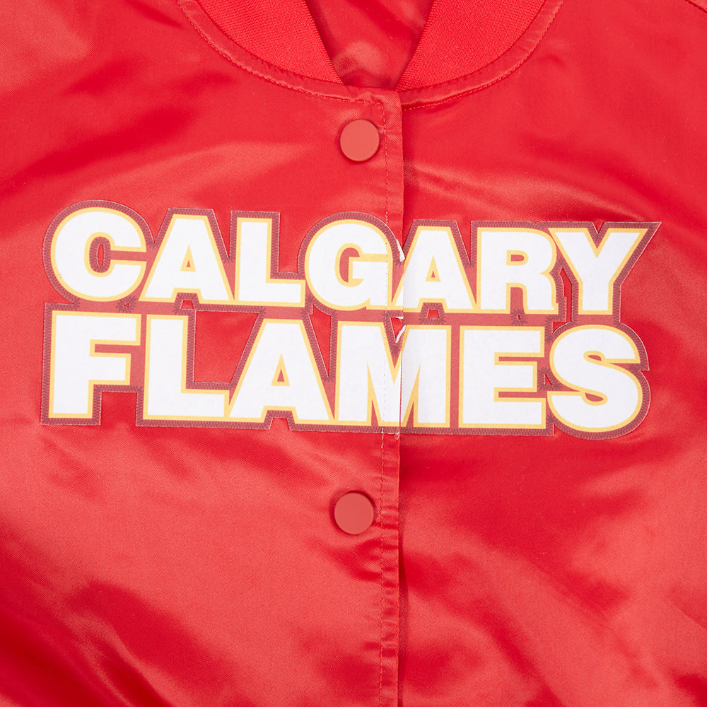 NHL CALGARY FLAMES CLASSIC WOMEN'S SATIN JACKET (RED)