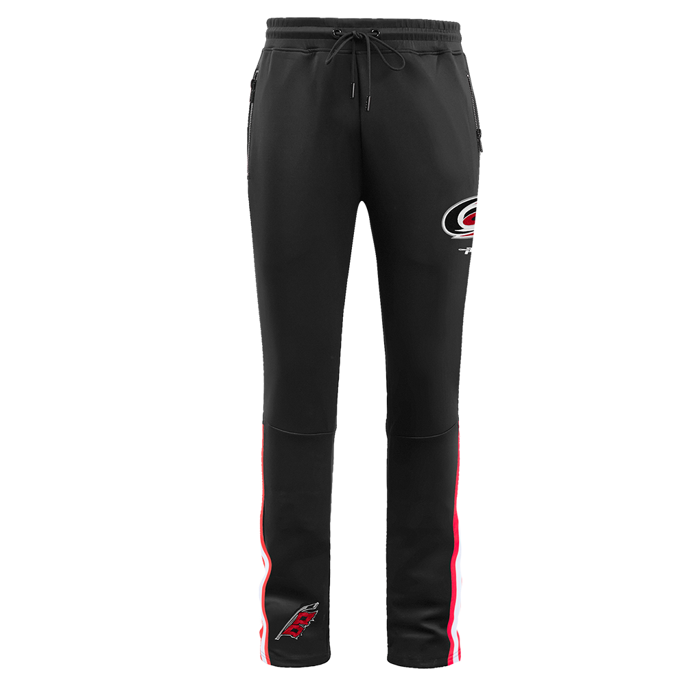 NHL CAROLINA HURRICANES CLASSIC CHENILLE MEN'S DK TRACK PANT (BLACK/RED)