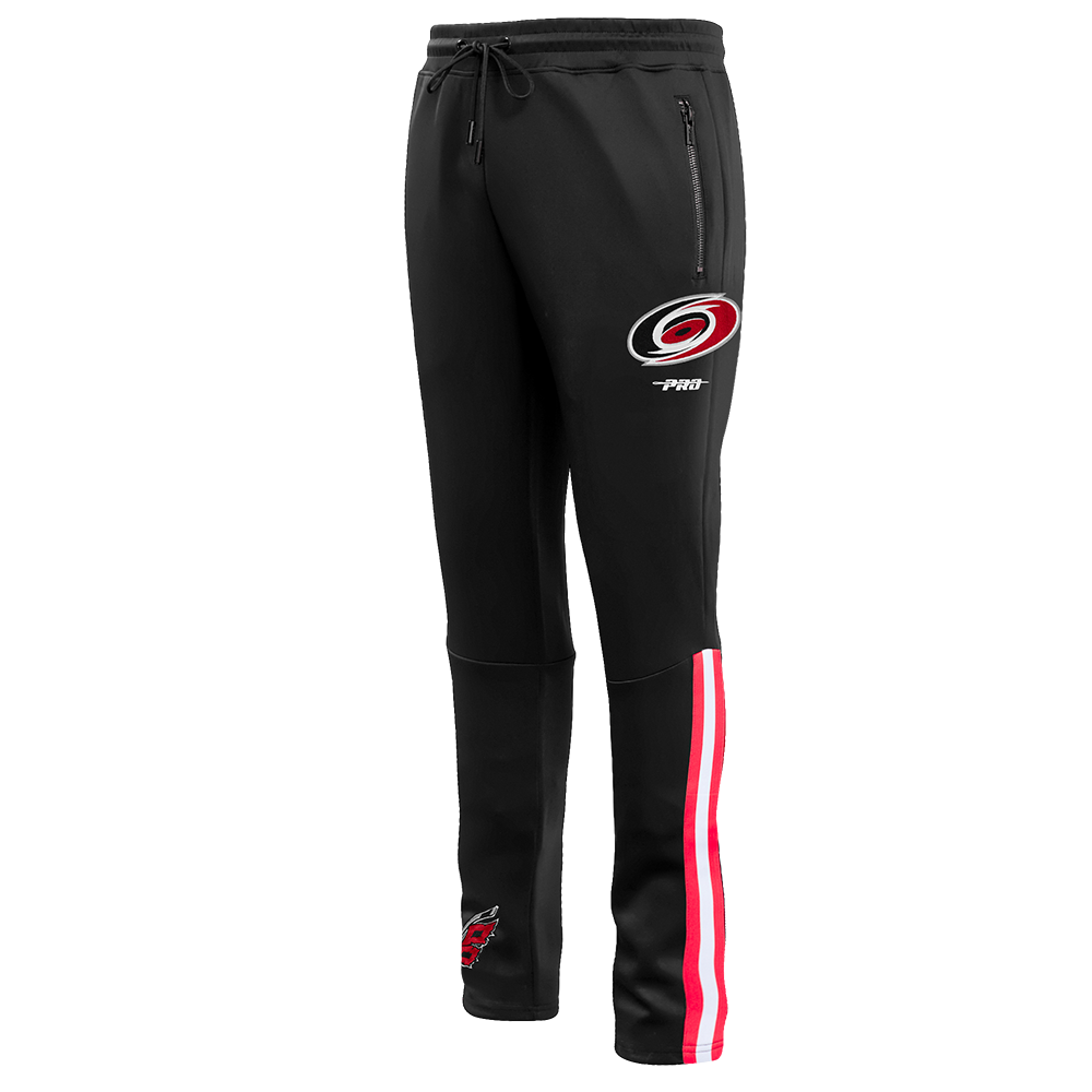 NHL CAROLINA HURRICANES CLASSIC CHENILLE MEN'S DK TRACK PANT (BLACK/RED)