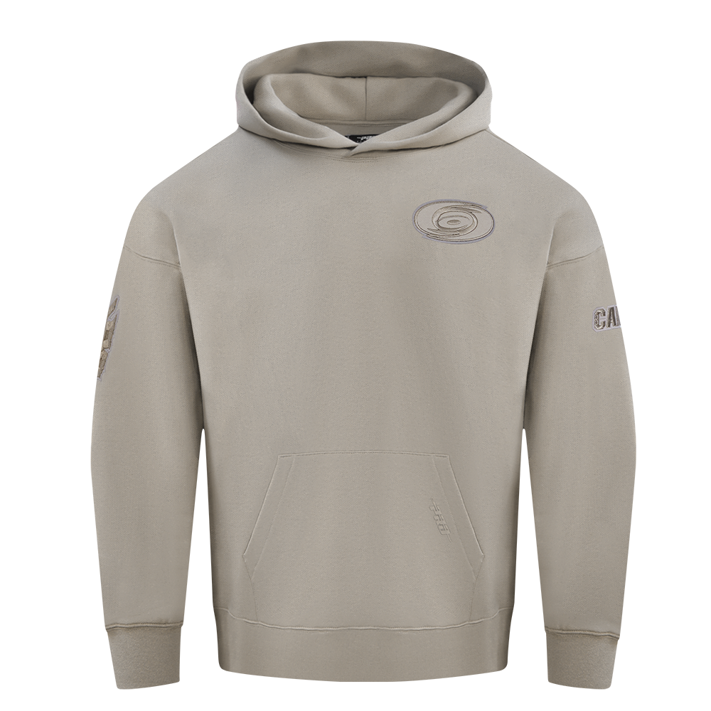 NHL CAROLINA HURRICANES NEUTRAL CHANDAIL À CAPUCHON EN MOLLETON À ÉPAULES TOMBANTES POUR HOMME (TAUPE)