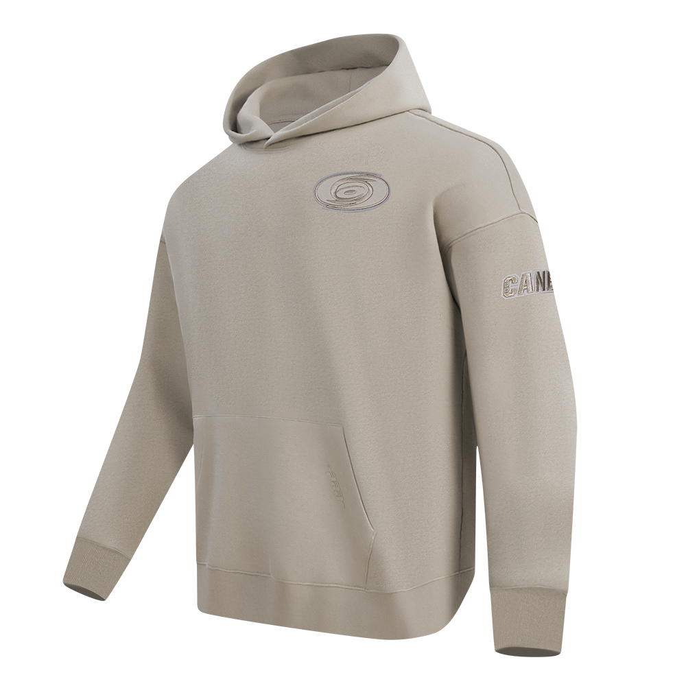 NHL CAROLINA HURRICANES NEUTRAL CHANDAIL À CAPUCHON EN MOLLETON À ÉPAULES TOMBANTES POUR HOMME (TAUPE)
