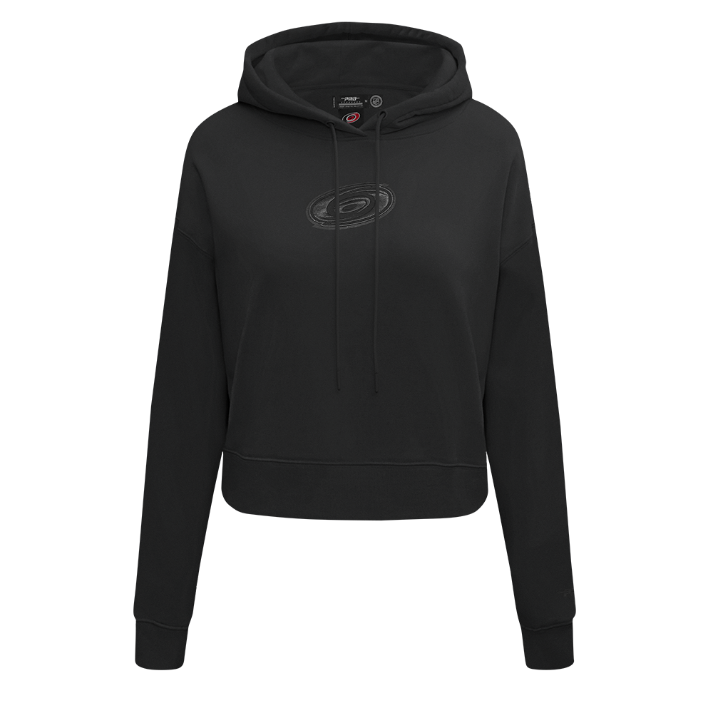 NHL CAROLINA HURRICANES NEUTRAL CHANDAIL À CAPUCHON COURT POUR FEMME (NOIR)