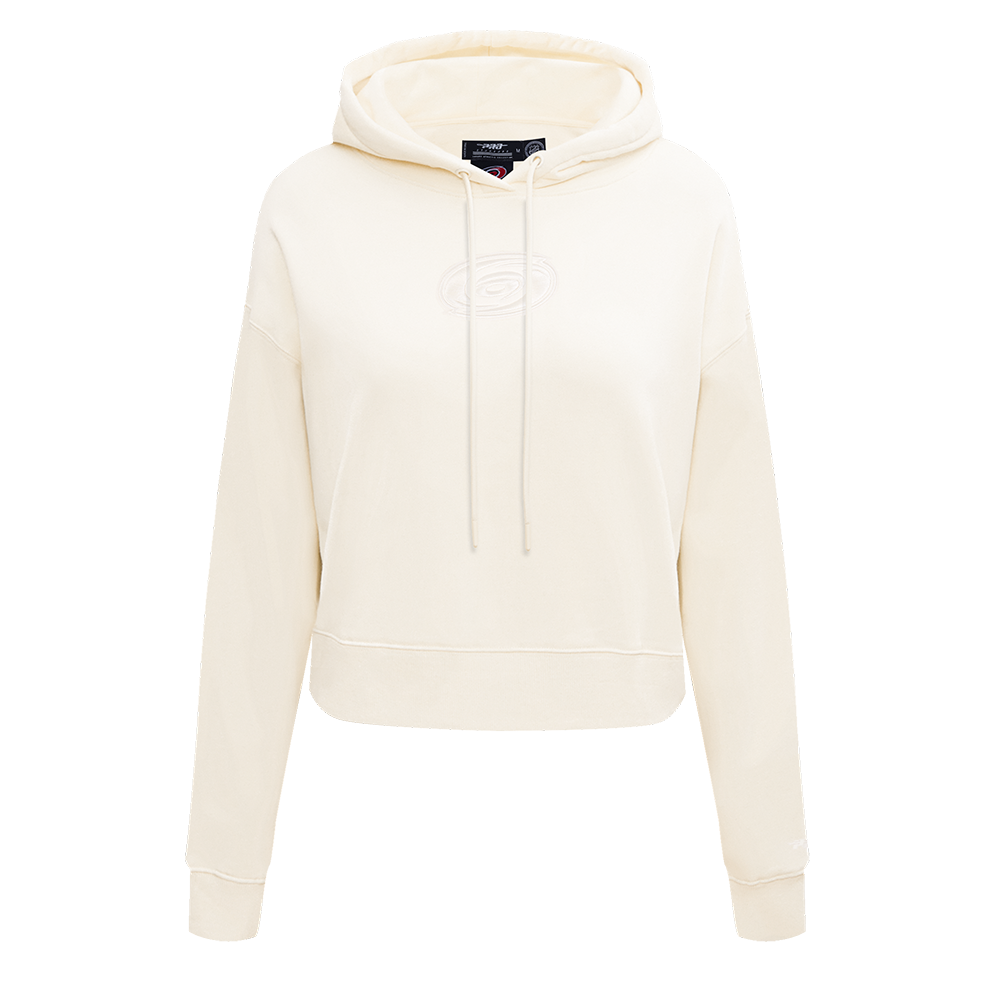 NHL CAROLINA HURRICANES NEUTRAL CHANDAIL À CAPUCHON COURT POUR FEMME (COQUILLE D'ŒUF)