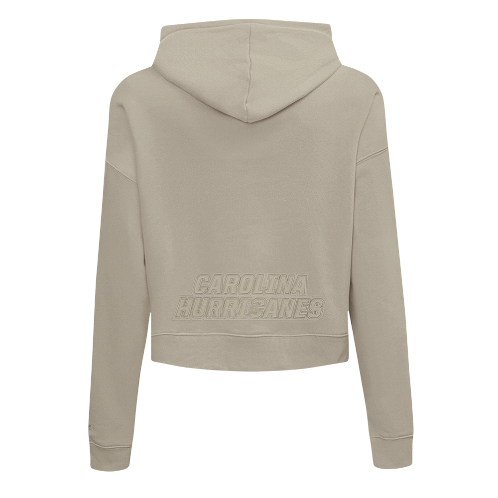 NHL CAROLINA HURRICANES NEUTRAL WOMEN'S CROPPED PULLOVER HOODIE (TAUPE)
