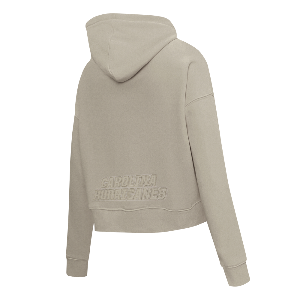 NHL CAROLINA HURRICANES NEUTRAL WOMEN'S CROPPED PULLOVER HOODIE (TAUPE)