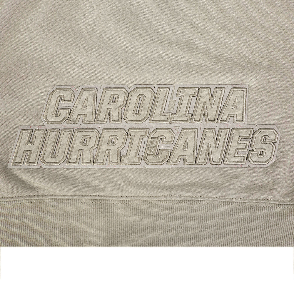 NHL CAROLINA HURRICANES NEUTRAL WOMEN'S CROPPED PULLOVER HOODIE (TAUPE)