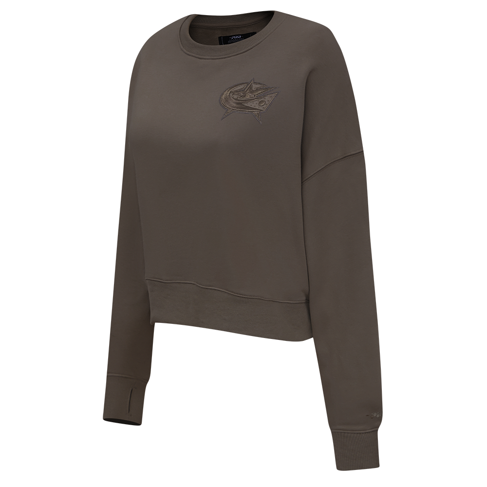 NHL COLUMBUS BLUE JACKETS NEUTRAL FLEECE CREWNECK (DARK TAUPE)