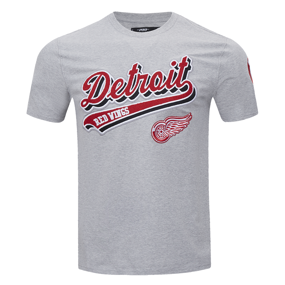 NHL DETROIT RED WINGS SCRIPT TAIL MEN'S SJ TEE (HEATHER GREY)