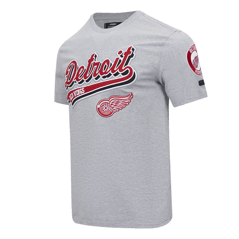 NHL DETROIT RED WINGS SCRIPT TAIL MEN'S SJ TEE (HEATHER GREY)
