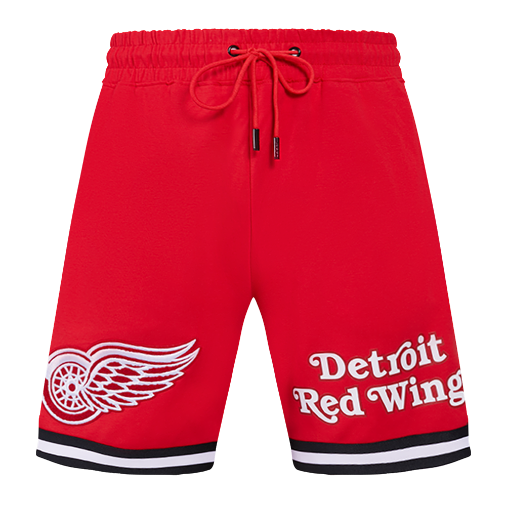 NHL DETROIT RED WINGS CLASSIC CHENILLE SHORT EN MAILLE DOUBLE POUR HOMME (ROUGE/NOIR)