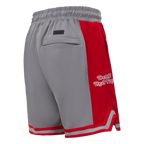 NHL DETROIT RED WINGS SCRIPT TAIL SHORT EN MAILLE DOUBLE 2.0 POUR HOMME (GRIS/ROUGE)