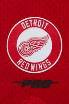 NHL DETROIT RED WINGS SCRIPT TAIL SHORT EN MAILLE DOUBLE 2.0 POUR HOMME (GRIS/ROUGE)