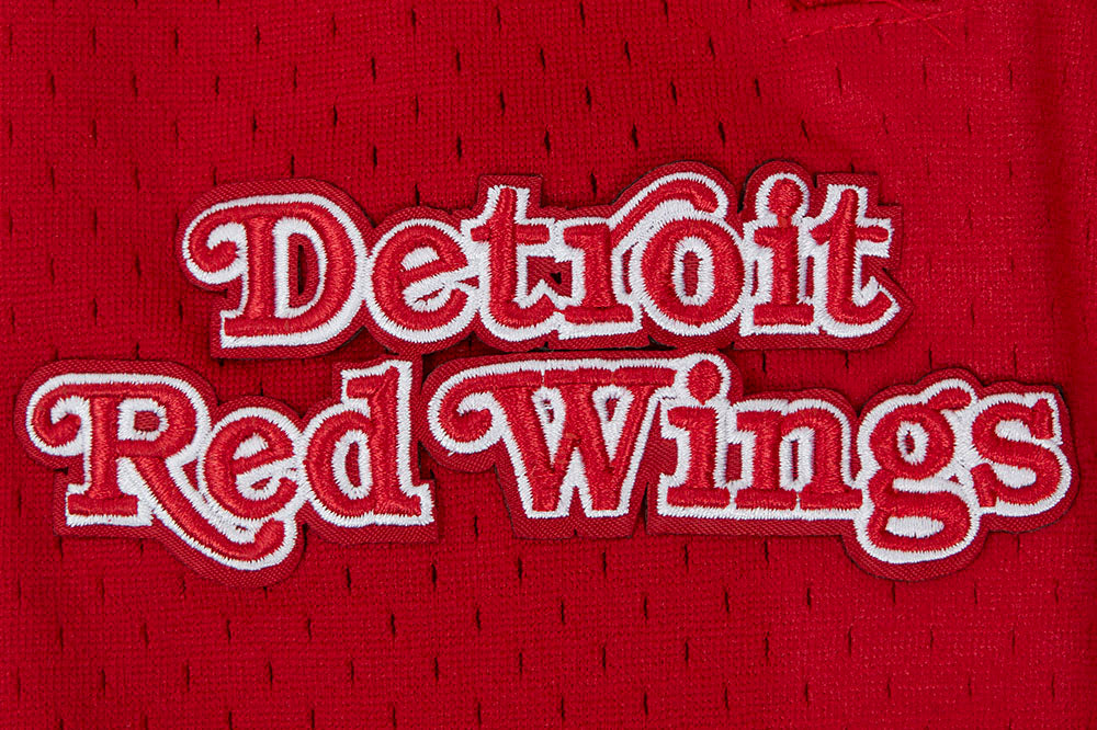NHL DETROIT RED WINGS SCRIPT TAIL SHORT EN MAILLE DOUBLE 2.0 POUR HOMME (GRIS/ROUGE)
