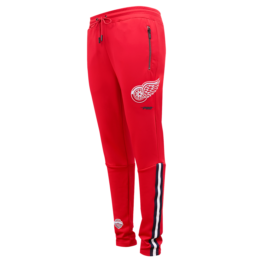 NHL DETROIT RED WINGS CLASSIC CHENILLE PANTALON D'ENTRAÎNEMENT EN MAILLE DOUBLE POUR HOMME (ROUGE/NOIR)