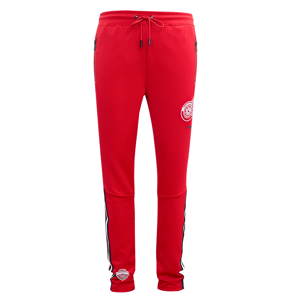 NHL DETROIT RED WINGS CLASSIC CHENILLE PANTALON D'ENTRAÎNEMENT EN MAILLE DOUBLE POUR HOMME (ROUGE/NOIR)