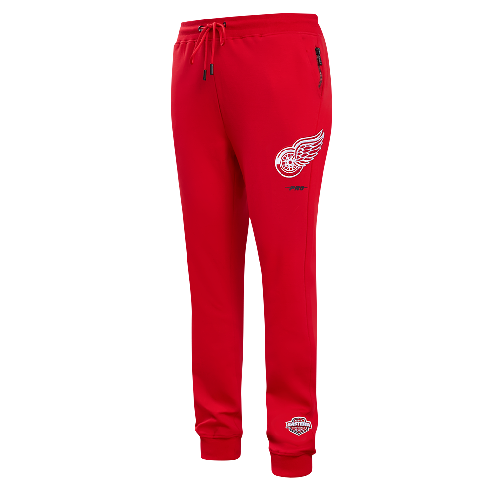 NHL DETROIT RED WINGS CLASSIC CHENILLE PANTALON JOGGER EN MAILLE DOUBLE POUR HOMME (ROUGE)