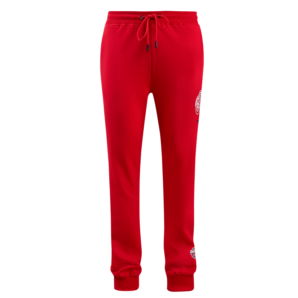 NHL DETROIT RED WINGS CLASSIC CHENILLE PANTALON JOGGER EN MAILLE DOUBLE POUR HOMME (ROUGE)
