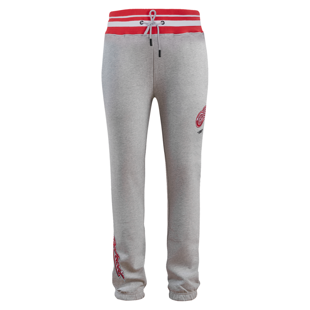NHL DETROIT RED WINGS SCRIPT TAIL MEN'S RIB FLC SWEATPANT (HEATHER GRAY/RED)