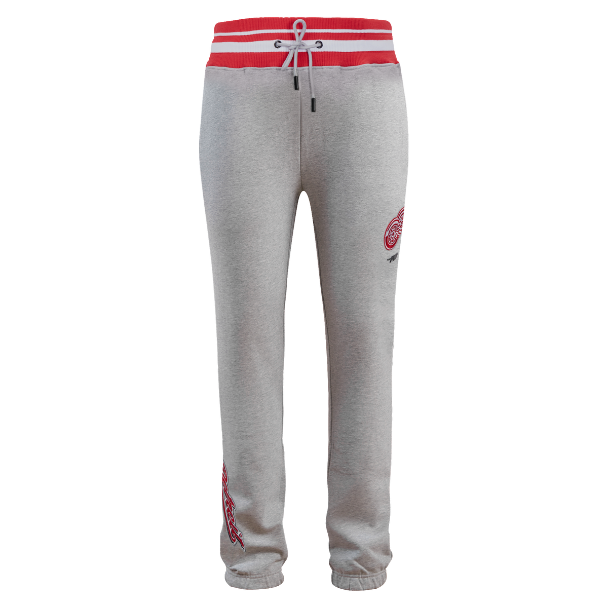 NHL DETROIT RED WINGS SCRIPT TAIL MEN'S RIB FLC SWEATPANT (HEATHER GRAY/RED)