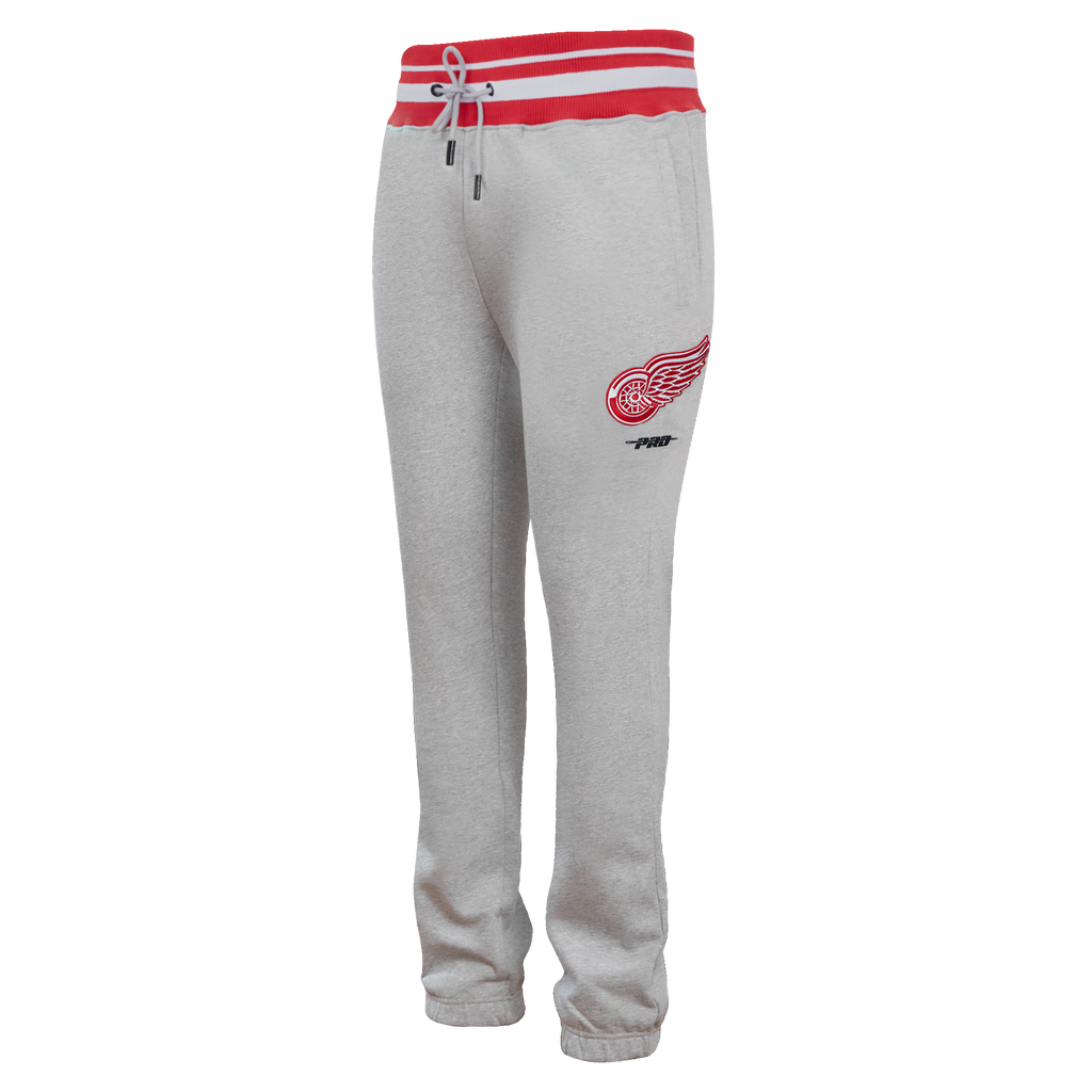 NHL DETROIT RED WINGS SCRIPT TAIL MEN'S RIB FLC SWEATPANT (HEATHER GRAY/RED)