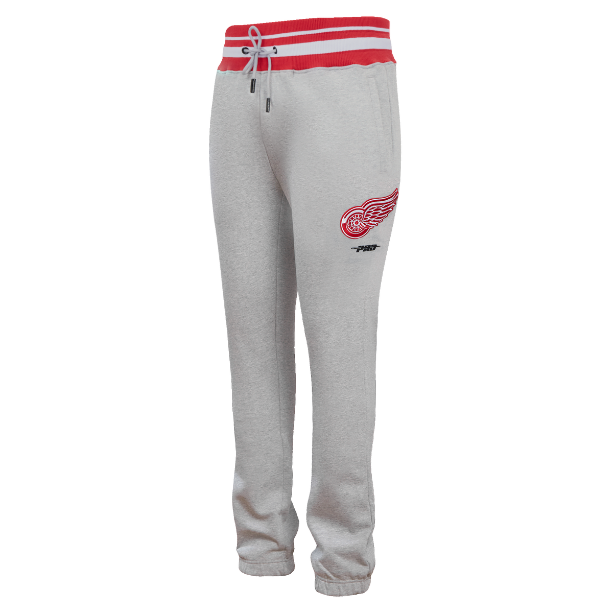 NHL DETROIT RED WINGS SCRIPT TAIL MEN'S RIB FLC SWEATPANT (HEATHER GRAY/RED)