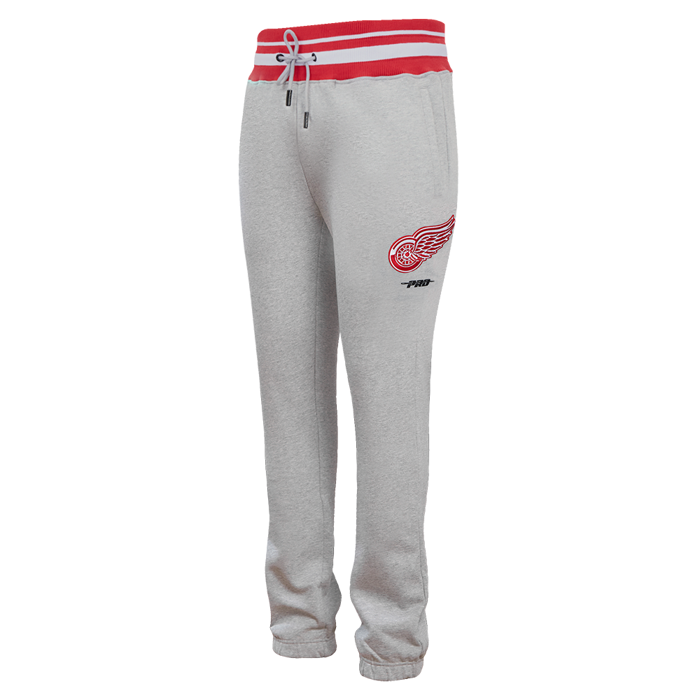 NHL DETROIT RED WINGS SCRIPT TAIL MEN'S RIB FLC SWEATPANT (HEATHER GRAY/RED)