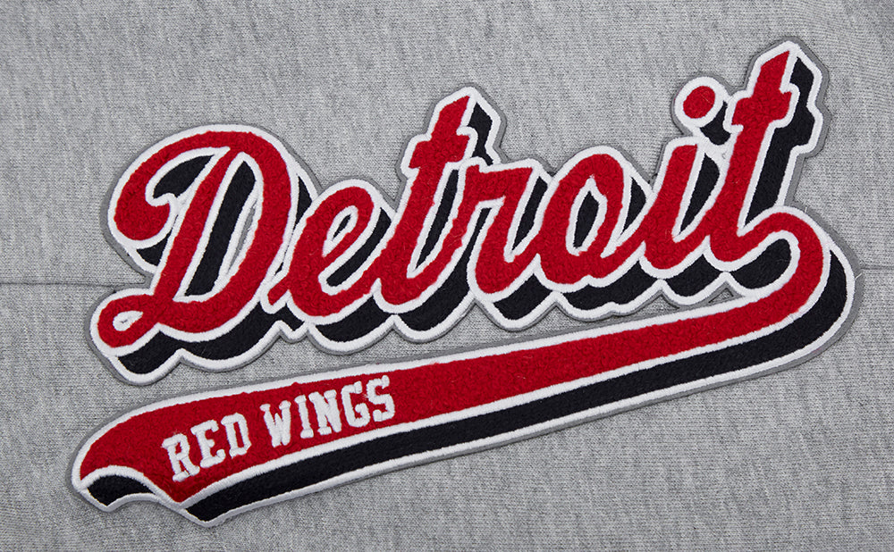 NHL DETROIT RED WINGS SCRIPT TAIL MEN'S RIB FLC SWEATPANT (HEATHER GRAY/RED)