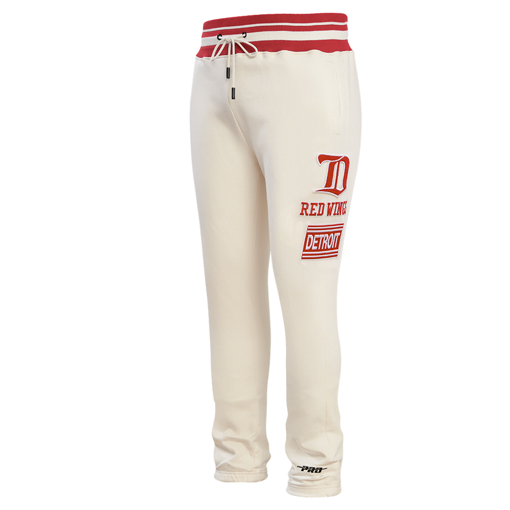 NHL DETROIT RED WINGS RETRO CLASSIC MEN'S FLC SWEATPANT (EGGSHELL/ RED)