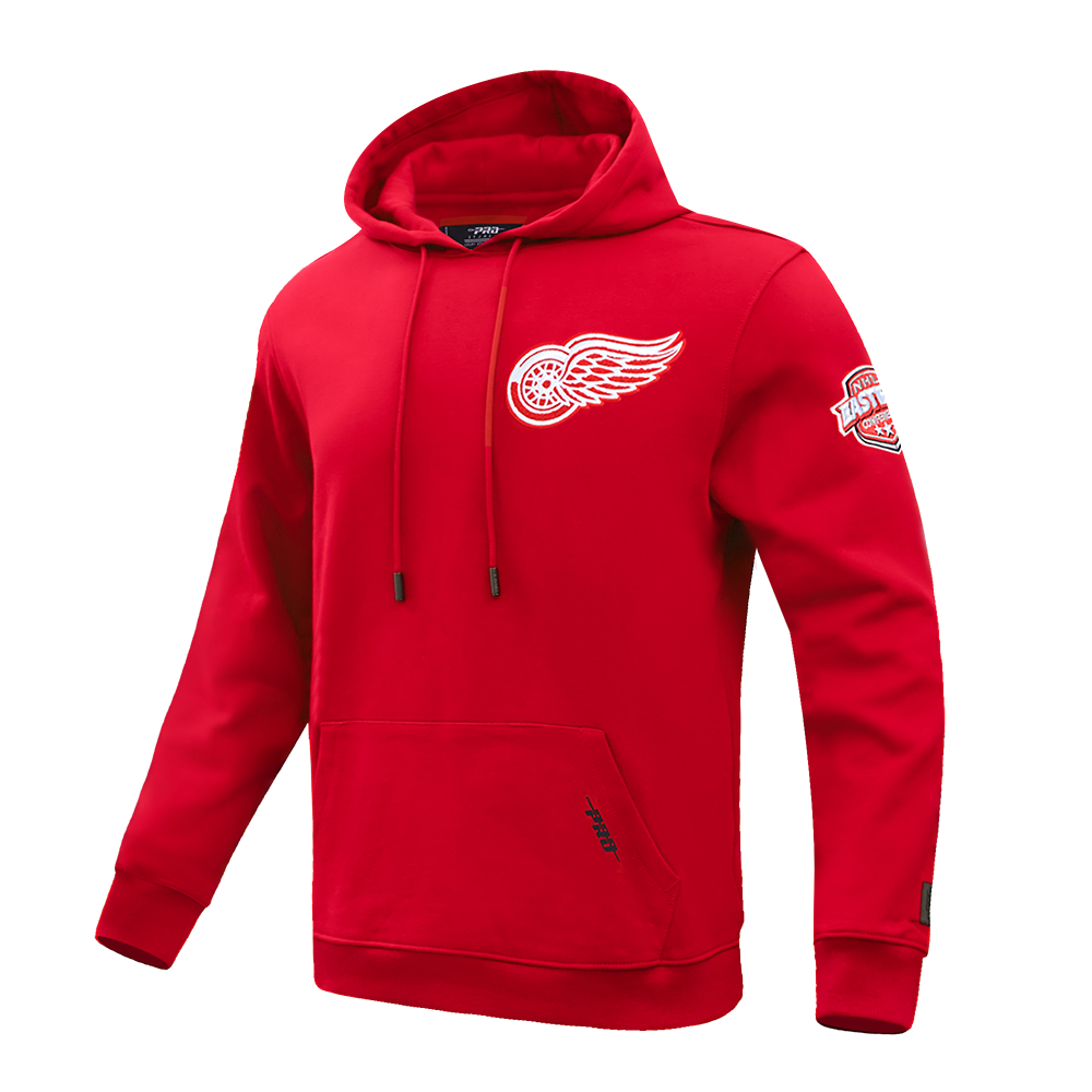 NHL DETROIT RED WINGS CLASSIC CHENILLE MEN'S PULLOVER HOODIE (RED)